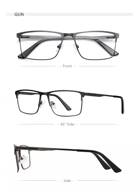 ZENOTTIC 2024 Liga dos homens Titanium Ótico Eyeglass Frame Moda Homens Quadrados Óculos Ultra Light Metal Clássico Sobre o balcão Óculos BT2108
