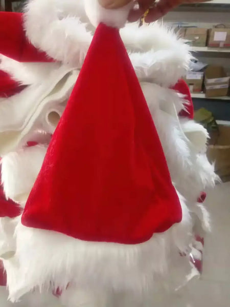 Natal papai noel traje barba lotes homem cosplay roupas de papai noel fantasia vestido no natal masculino traje terno para adultos