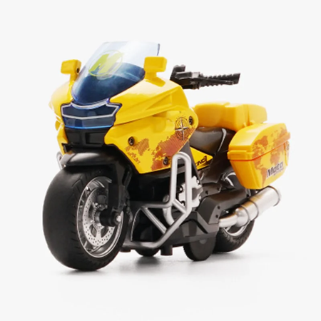 1/14 modelo de carro liga puxar para trás motocicleta locomotiva masculina carro de polícia com luz e veículos de simulação de música brinquedos infantis