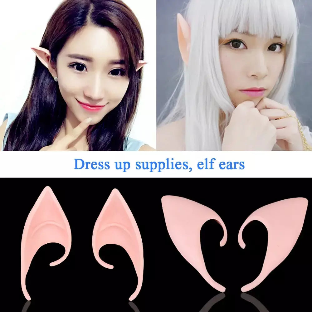 Orelhas de elfo de anjo misterioso, orelhas de látex para cosplay de fadas, acessórios de fantasia, decoração de halloween, adereços fotográficos, brinquedos para adultos e crianças