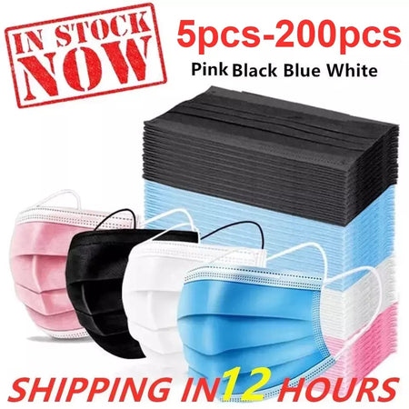 Entrega rápida mascarillas máscara descartável não tecido meltblown pano 3 camadas máscara de filtro boca máscara facial máscara respirável