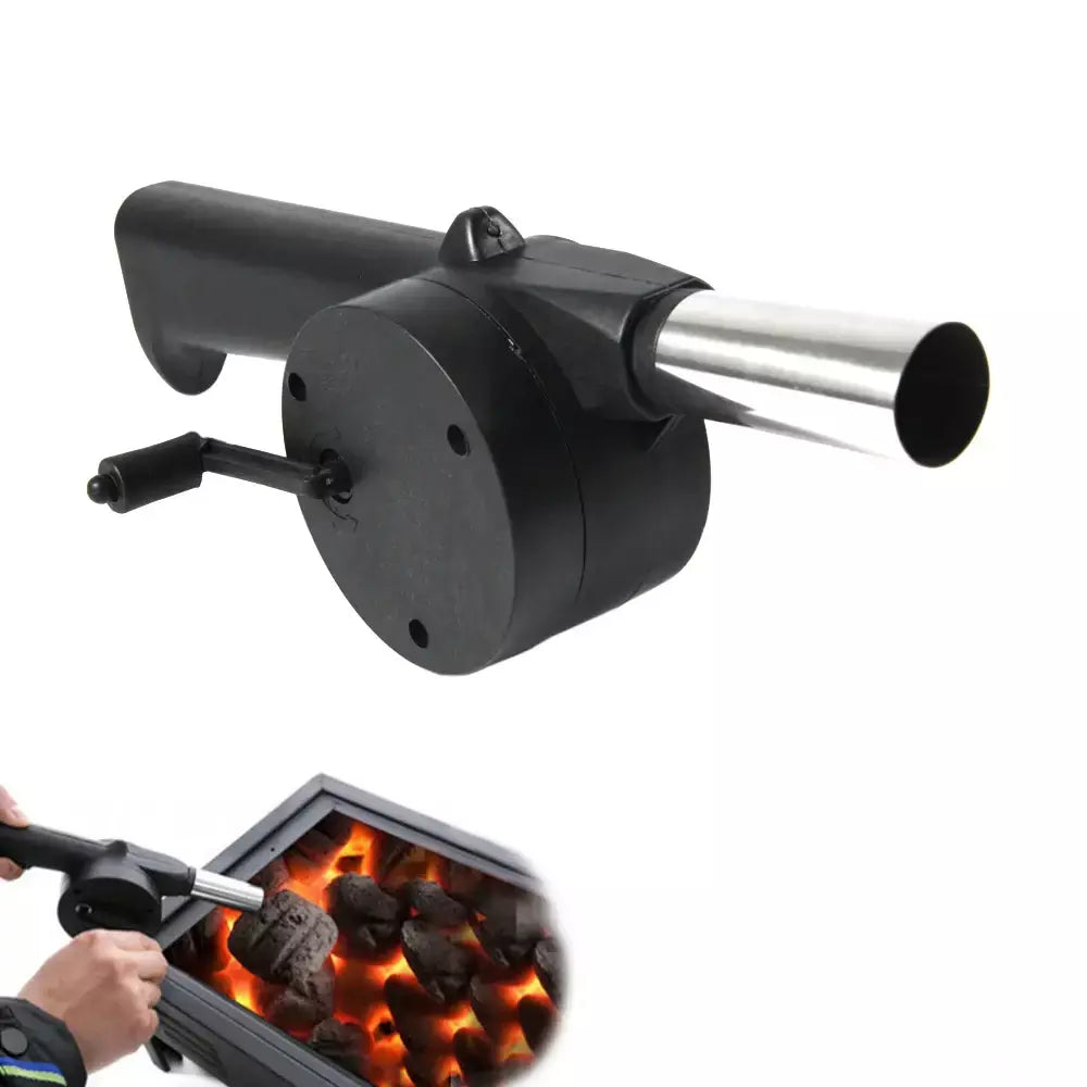 Ventilador de churrasco ao ar livre ventilador de ar de manivela portátil churrasqueira fogo fole ferramentas piquenique acampamento acessórios churrasco