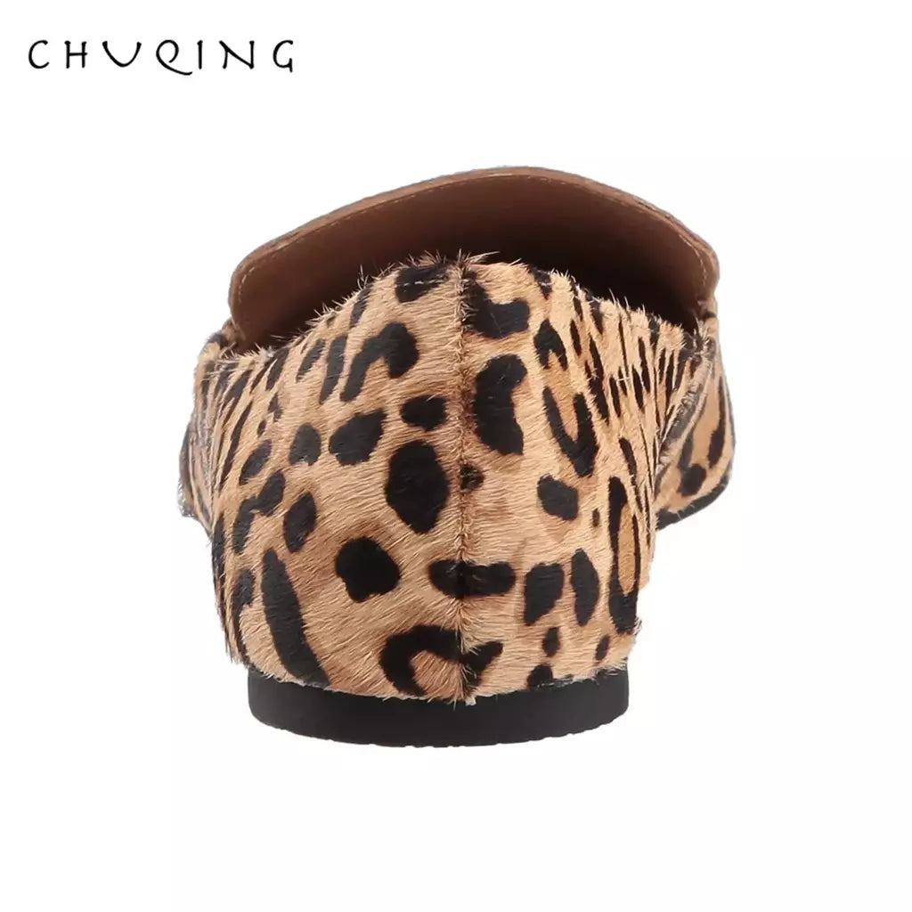 CHUQING-Sapatos leopardo para mulheres, mocassins confortáveis e respiráveis, tendência casual, marca de moda