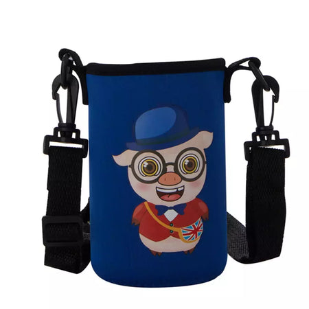 Bebê criativo dos desenhos animados alimentando copos com canudos, garrafas de água infantis, copos portáteis ao ar livre, à prova de vazamento, 480ml