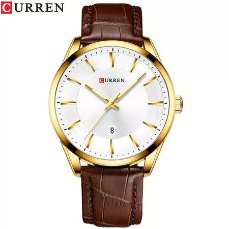 Curren novos relógios de quartzo para homens pulseira de couro masculino relógios de pulso topo marca de luxo relógio masculino de negócios reloj hombres