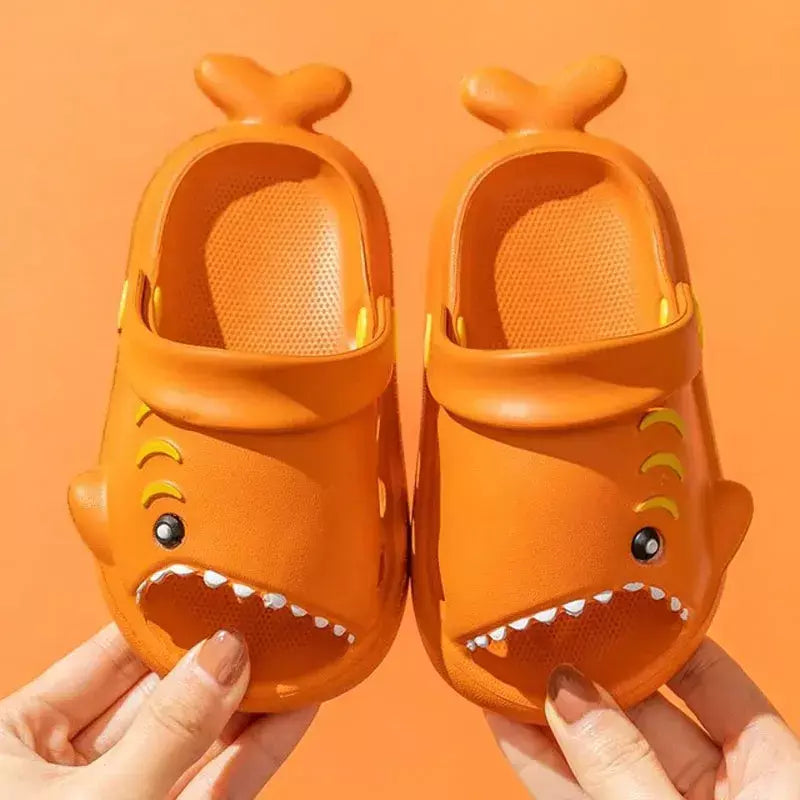 Crianças sandálias dos desenhos animados tubarão verão da criança meninos meninas sola macia sapatos de bebê chinelos antiderrapantes