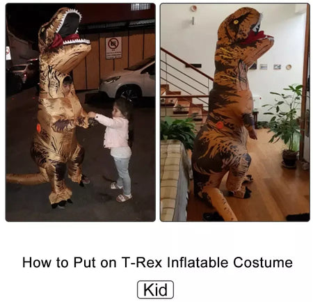 T-Rex-Dinosaur Costume Inflável para Crianças e Adultos, Tyrannosaurus, Role-Playing, Fantasia, Dia das Bruxas, Mascote, Party Apparel