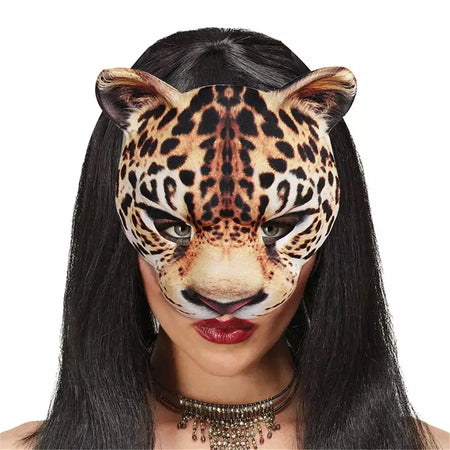 Halloween Cat Cosplay Máscara para Crianças, Meia Capa de Rosto, Festa Jogando Adereços, Traje Adulto Animal, Sexy