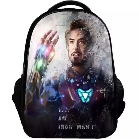Bolsa Escolar Marvel Super Heroes para Crianças, Mochilas Homem de Ferro, Mochila 3D Anime, Bolsa de Viagem Infantil, Meninos, Escola Primária, Novo