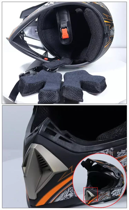 Capacete de segurança para motocross, casco para motocross, bicicleta, downhill, atv, cross, criança, motocicleta, dot abs, 1kg, unissex