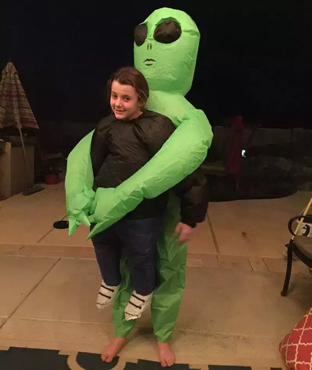 Et alienígena inflável terno alienígena monstro inflável traje assustador verde alienígena cosplay traje para adulto festa festival palco