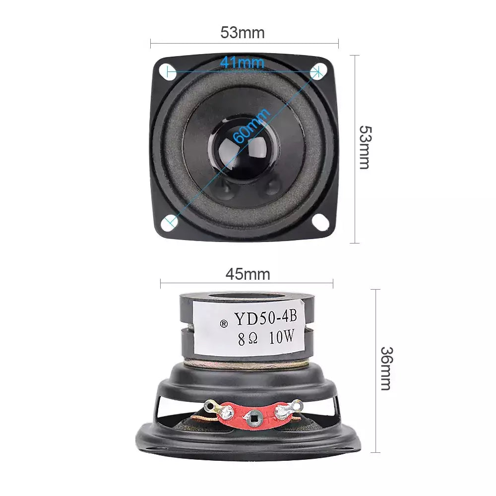 Aiyima 2 pçs 2 Polegada alto-falante de áudio portátil 4 ohm 8 ohm 10w mini alto-falante de som de gama completa diy alto-falante multimídia home theater