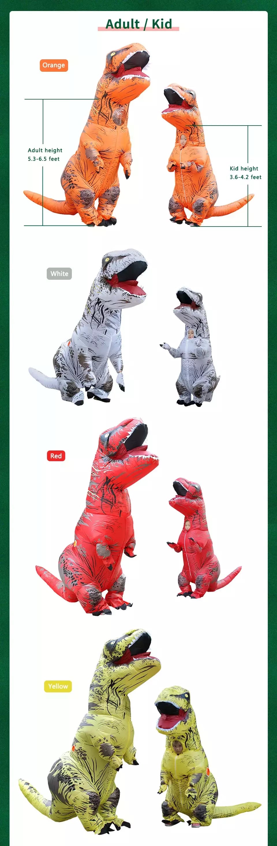 Trajes de dinossauro inflável t-rex cosplay anime explodir festa traje de halloween para mulher homem criança adulto crianças mascote