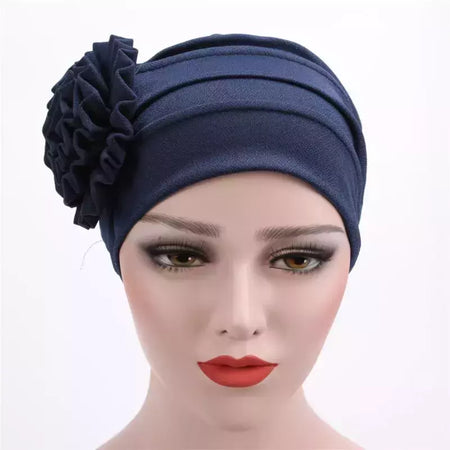 KepaHoo-Gorro Floral Feminino, Chapéu de Turbante Esticado Muçulmano, Chapéu para Queda de Cabelo, Boné Hijab, Primavera, Verão