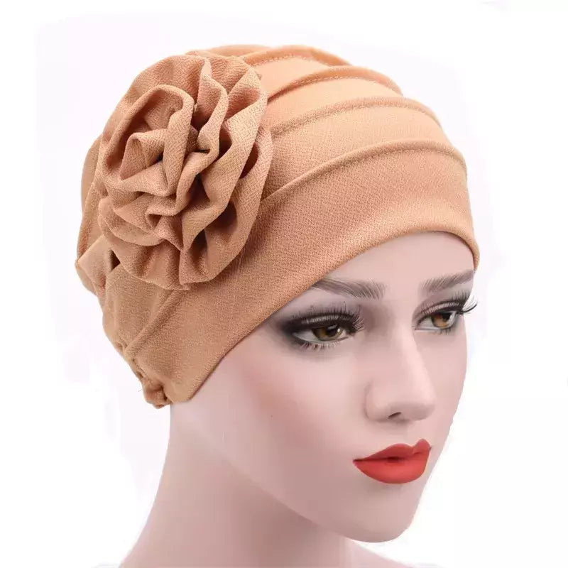 KepaHoo-Gorro Floral Feminino, Chapéu de Turbante Esticado Muçulmano, Chapéu para Queda de Cabelo, Boné Hijab, Primavera, Verão