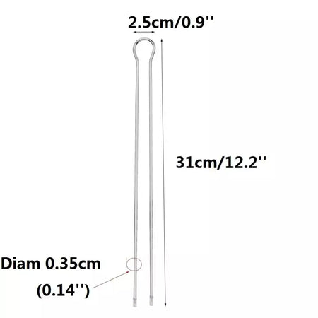 Conjunto de espetos de kebab para churrasco duplo, 6/peças em aço inoxidável, espetos de metal para grelhar, varas para piquenique, acampamento, ferramentas de churrasco