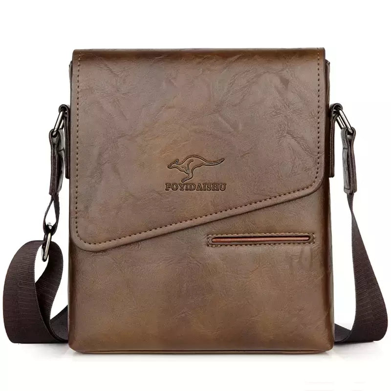 Sacos mensageiro de couro canguru para homens, bolsa tiracolo casual, bolsa de ombro masculina pequena, marca de luxo, verão