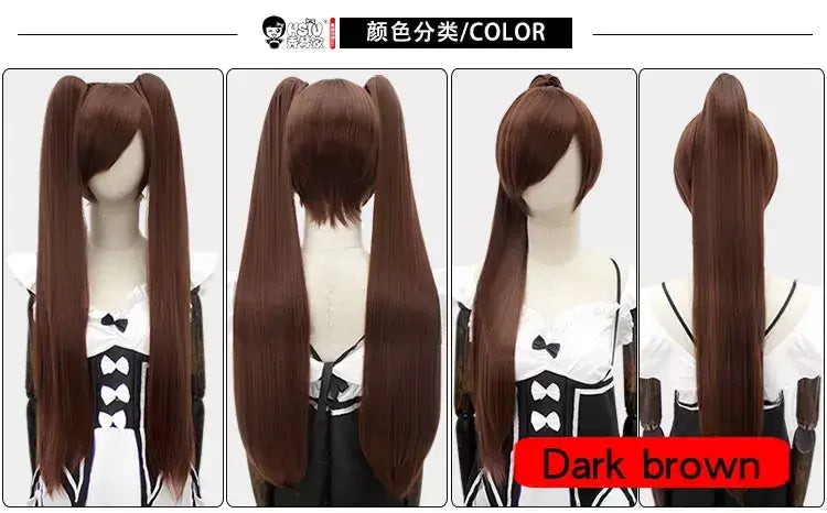 Hsiu 80cm longo staight rabo de cavalo clipe peruca cosplay fibra de alta temperatura perucas sintéticas anime festa rabo de cavalo perucas 14 cores
