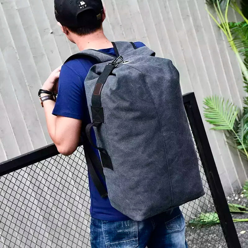 Mochila de Viagem de Grande Capacidade Mochila Mochila de Montanhismo Bagagem Masculina Canvas Bucket Shoulder Bags for Boys, Men Backpacks