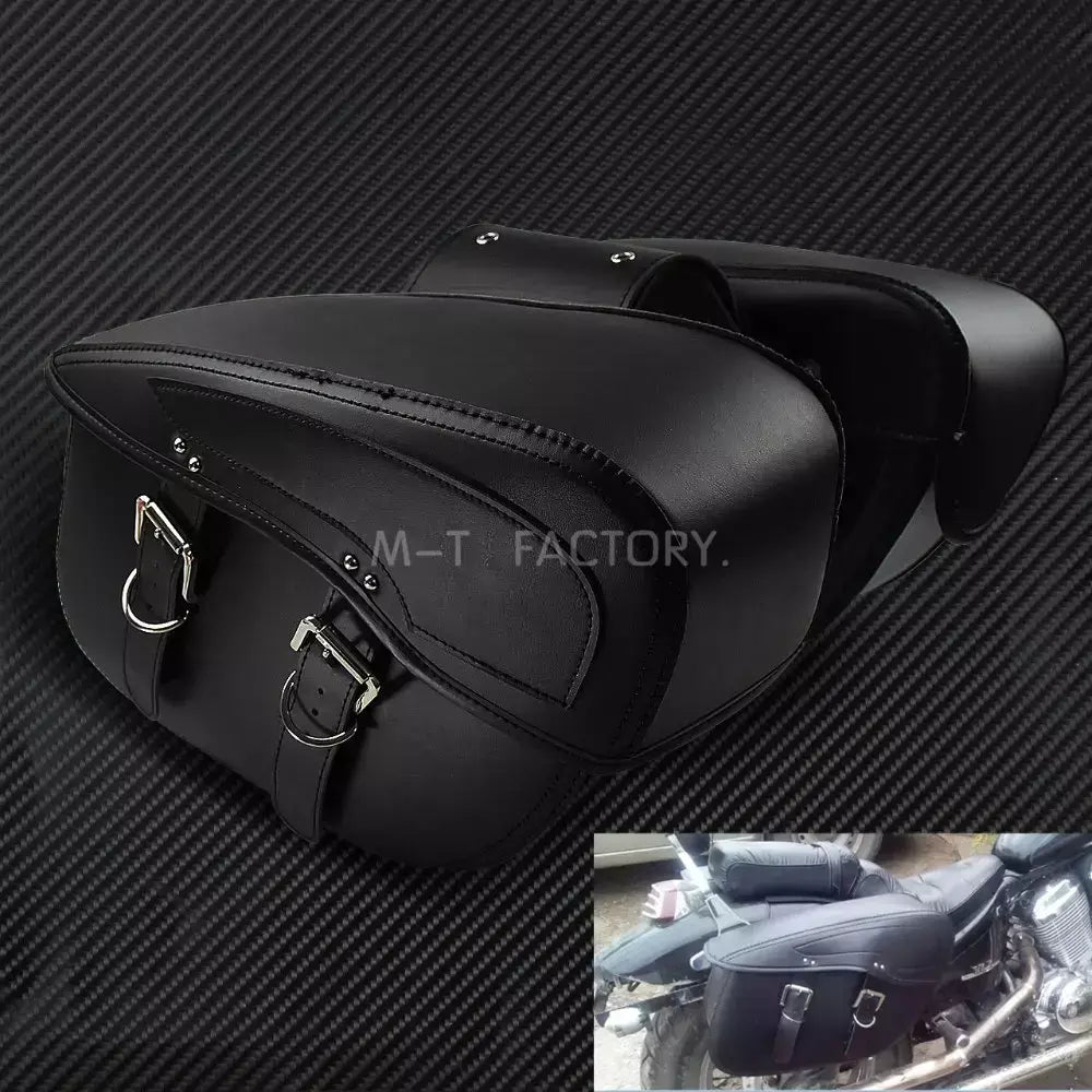 2 alforjes de couro para motocicleta, bolsa lateral para bagagem ao ar livre para harley sportster xl 883 xl 1200 touring dyna softail fl