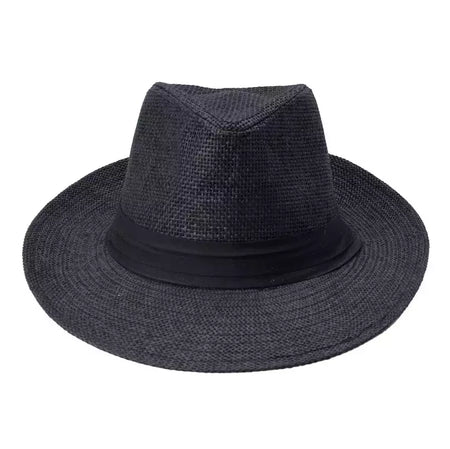 Chapéu de sol Trilby Jazz unissexo, aba grande, fita preta, chapéu Panamá palha de papel, boné casual feminino e masculino, moda quente, verão
