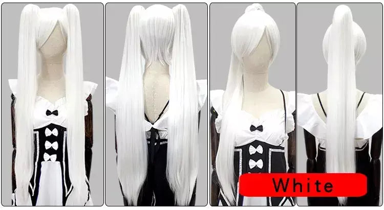 Hsiu 80cm longo staight rabo de cavalo clipe peruca cosplay fibra de alta temperatura perucas sintéticas anime festa rabo de cavalo perucas 14 cores
