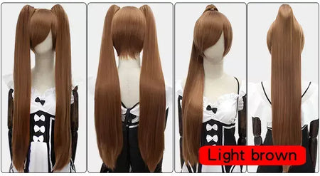 Hsiu 80cm longo staight rabo de cavalo clipe peruca cosplay fibra de alta temperatura perucas sintéticas anime festa rabo de cavalo perucas 14 cores