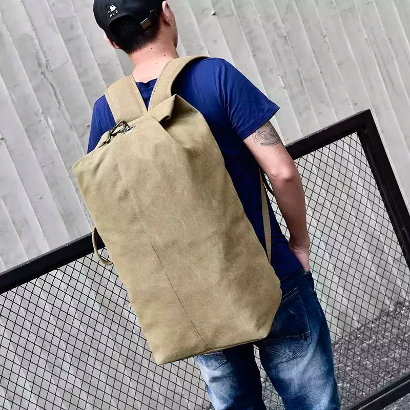 Mochila de Viagem de Grande Capacidade Mochila Mochila de Montanhismo Bagagem Masculina Canvas Bucket Shoulder Bags for Boys, Men Backpacks
