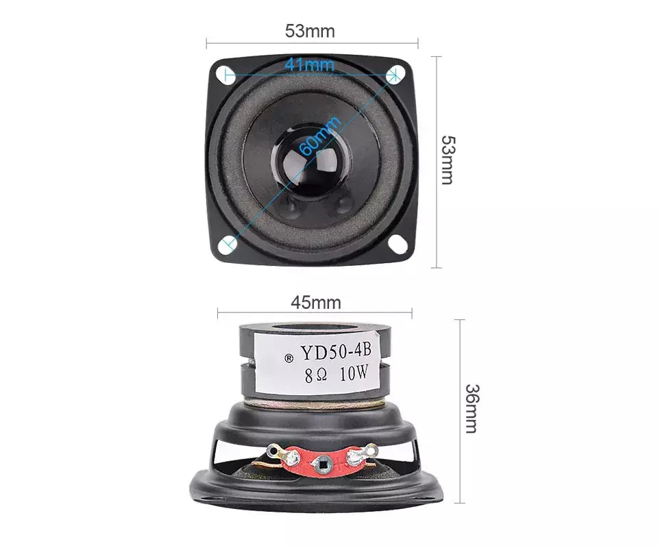 Aiyima 2 pçs 2 Polegada alto-falante de áudio portátil 4 ohm 8 ohm 10w mini alto-falante de som de gama completa diy alto-falante multimídia home theater