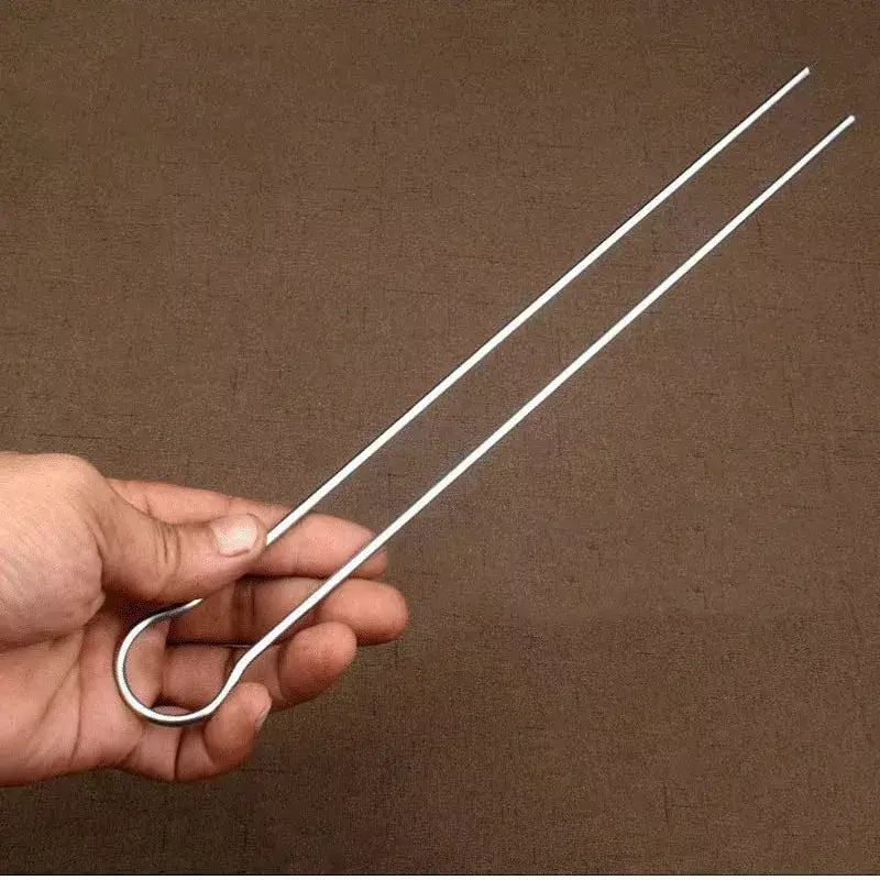 Conjunto de espetos de kebab para churrasco duplo, 6/peças em aço inoxidável, espetos de metal para grelhar, varas para piquenique, acampamento, ferramentas de churrasco