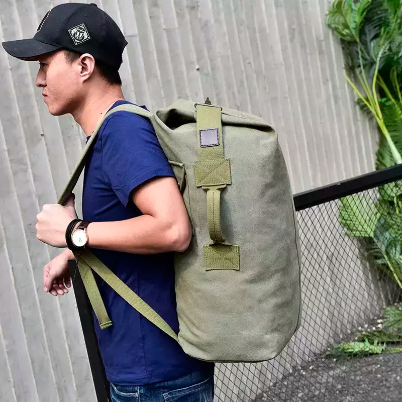 Mochila de Viagem de Grande Capacidade Mochila Mochila de Montanhismo Bagagem Masculina Canvas Bucket Shoulder Bags for Boys, Men Backpacks