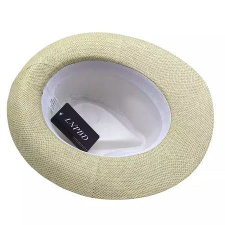 Chapéu de sol Trilby Jazz unissexo, aba grande, fita preta, chapéu Panamá palha de papel, boné casual feminino e masculino, moda quente, verão