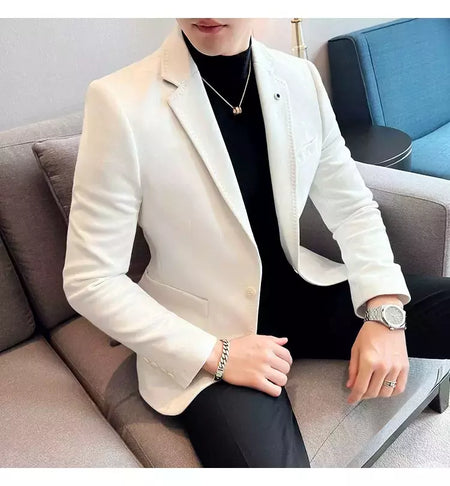 Nova Moda Terno Casaco dos homens Slim Fit Deerskin Veludo Elegante Luxo Blazer Casaco Negócios Casual Casamento Plus Size Terno 4XL-S