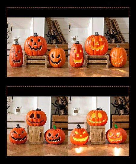 Decoração de halloween abóboras lâmpada para casa quintal jardim ao ar livre decoração halloween horror casa crânio festa adereços brilho no escuro