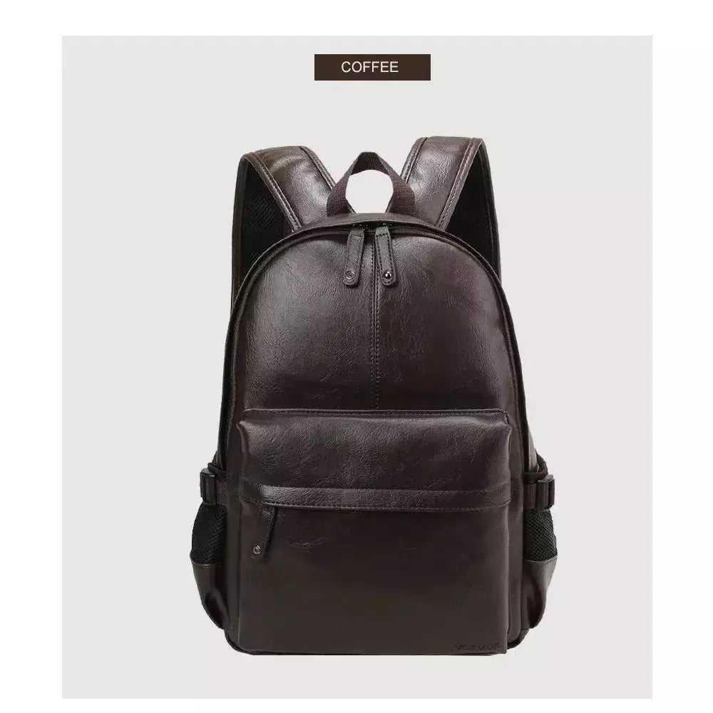 Mochila Escolar de Couro Impermeável para Homens, Bolsa de Viagem, Laptop, Livro Casual de Alta Qualidade, Marca Moda