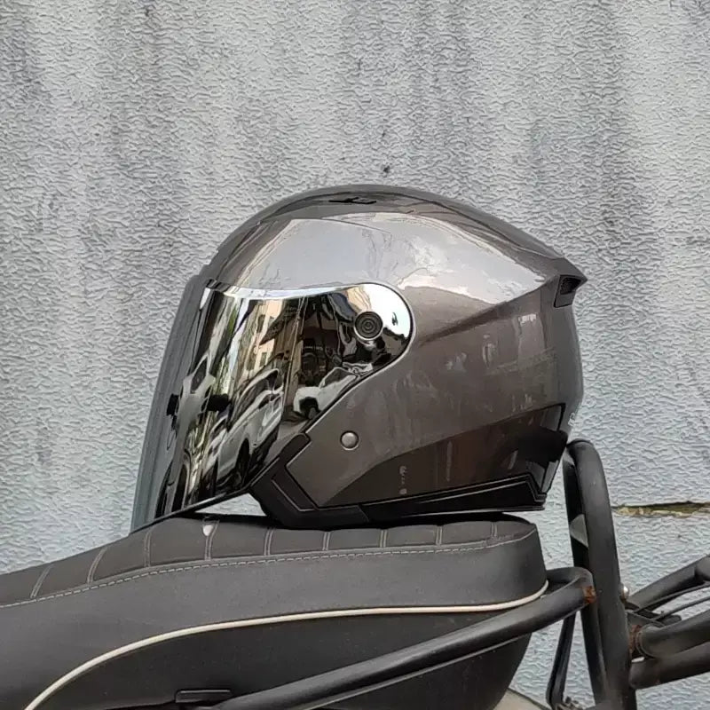 Homens motocicleta metade capacetes lente dupla scooter moto capacete casco aldeia equitação capacete de moto motocross capacetes-JIEKAI