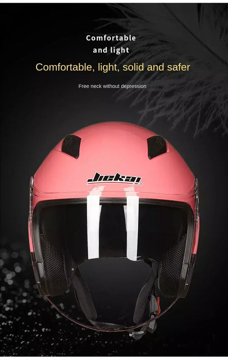 Homens motocicleta metade capacetes lente dupla scooter moto capacete casco aldeia equitação capacete de moto motocross capacetes-JIEKAI