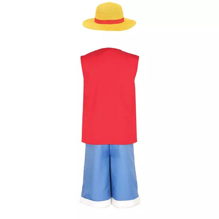Meninos homens luffy cosplay traje meninas mulheres luffy chapéu camisa shorts roupas de halloween