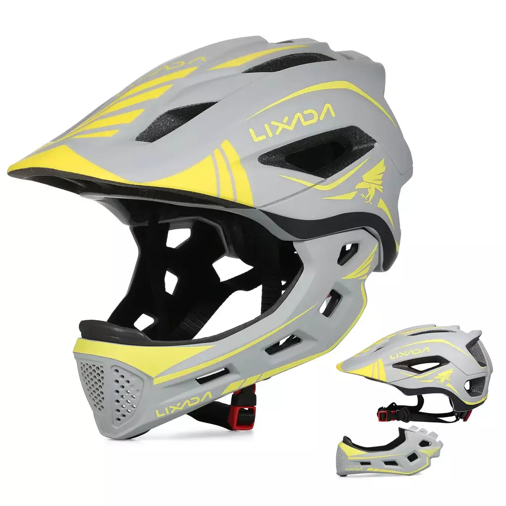 Lixada crianças 2-em-1 destacável capacete facial completo crianças esportes capacete de segurança da bicicleta equipamentos de proteção crianças capacete de ciclismo
