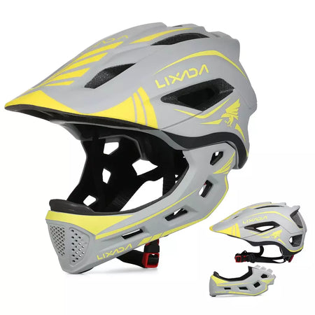 Lixada crianças 2-em-1 destacável capacete facial completo crianças esportes capacete de segurança da bicicleta equipamentos de proteção crianças capacete de ciclismo