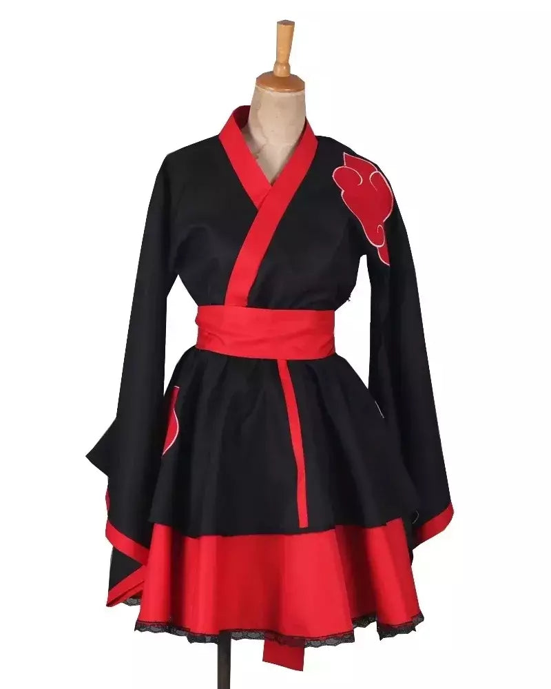 Anime shippuden uzumaki cosplay traje sexo réversão quimono lolita vestido meninas feminino japão estilo vestidos