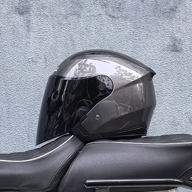 Capacete de motocicleta masculino feminino quatro estações capacete para motocicleta cascos para moto lente dupla corrida meia capacete