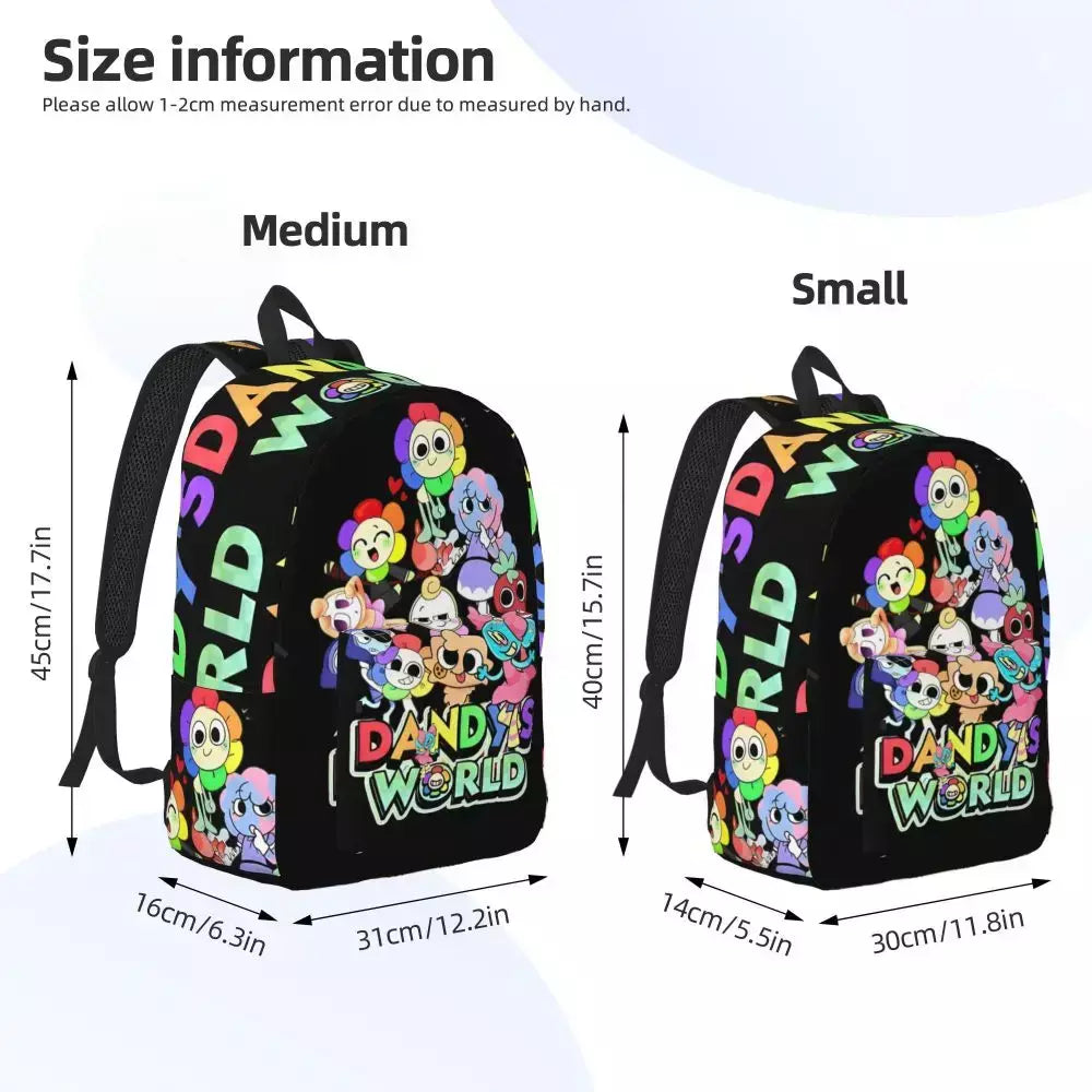 Mochila fofa Dandys World para homens e mulheres, legal, estudante, trabalho, mochila, jogo, laptop, bolsa de ombro ao ar livre