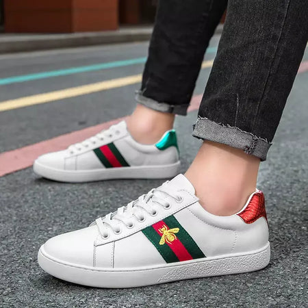 Tênis homem plano de alta qualidade casual esportes couro confortável sapatos de caminhada design de luxo sapatos de skate originais para homem