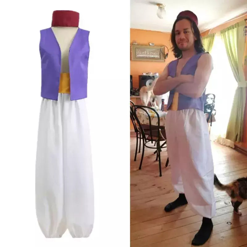 Fantasia do Príncipe Aladdin do Mito Fantasia para Adultos – Roupa de Palco para Cosplay e Desempenho Perfeito para Festas Temáticas de Aladdin