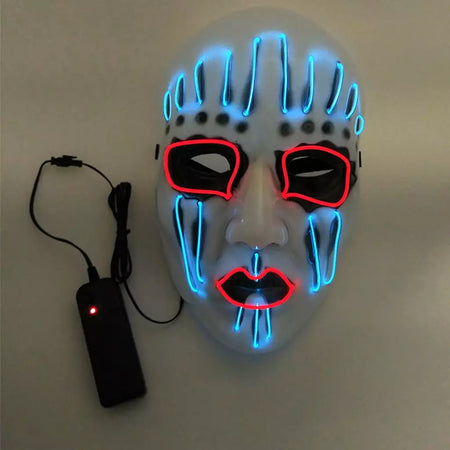 Led slipknot máscara dj halloween masquerade cosplay traje adereços assustador máscara brilhante para adultos homens halloween slipknot máscara