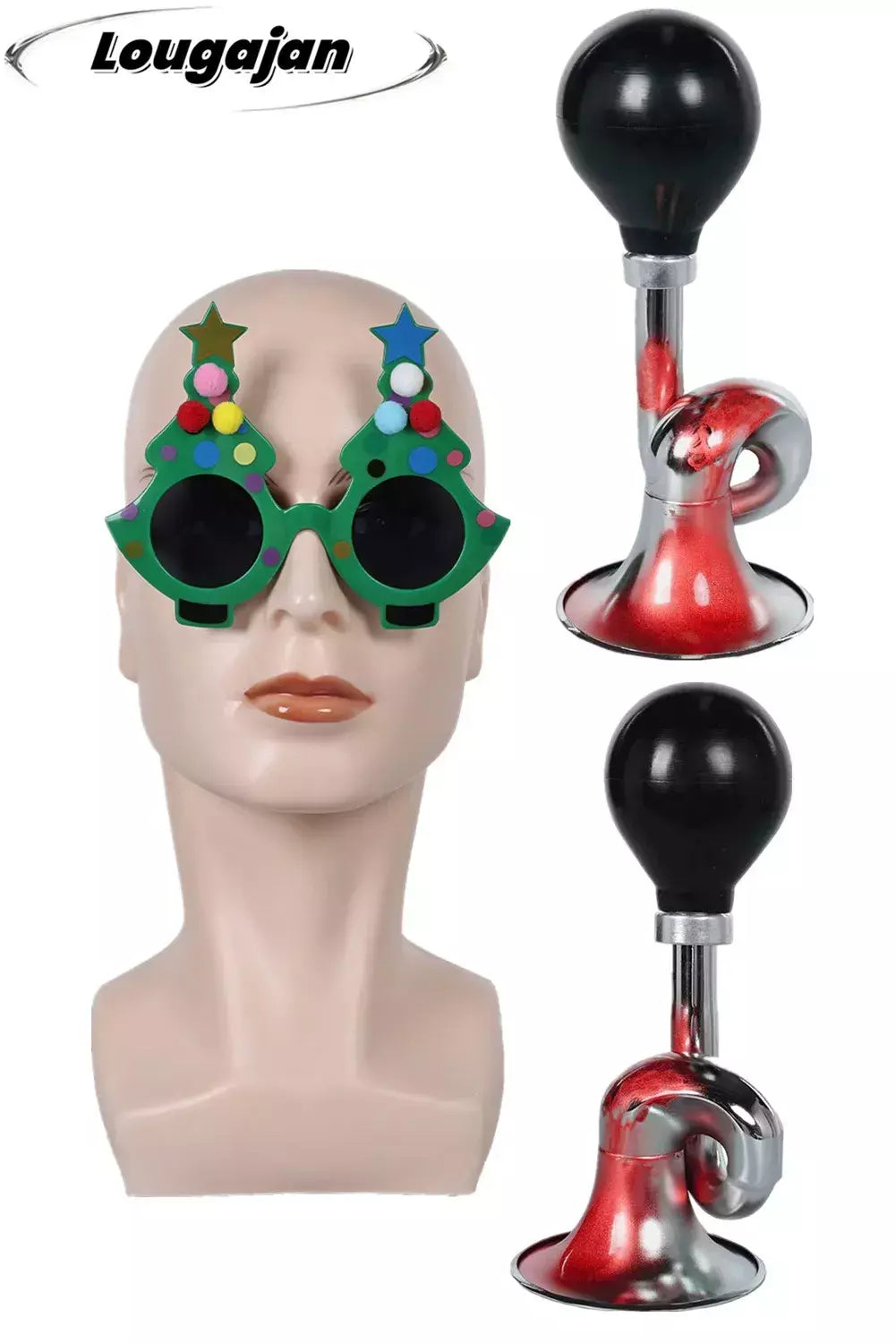Filme aterrorizante arte palhaço chifre manchado de sangue óculos de árvore de natal adereços cosplay ? Acessórios de adereços para terno de carnaval de Halloween