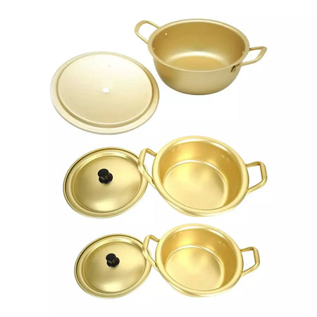 Panela De Alumínio Coreana Para Macarrão Ramen, Panela Paomian, Panela Amarela Espessada, Panela De Sopa De Alumínio, Panelas De Cozinha Douradas, Wok
