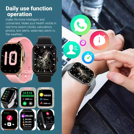 H9-Smart Watch for Men and Women, HD Display, Answer, Make Call, Message, Preview, Sport Modes, DIY Dial, Weather Forecast, 2.01 in, Novo