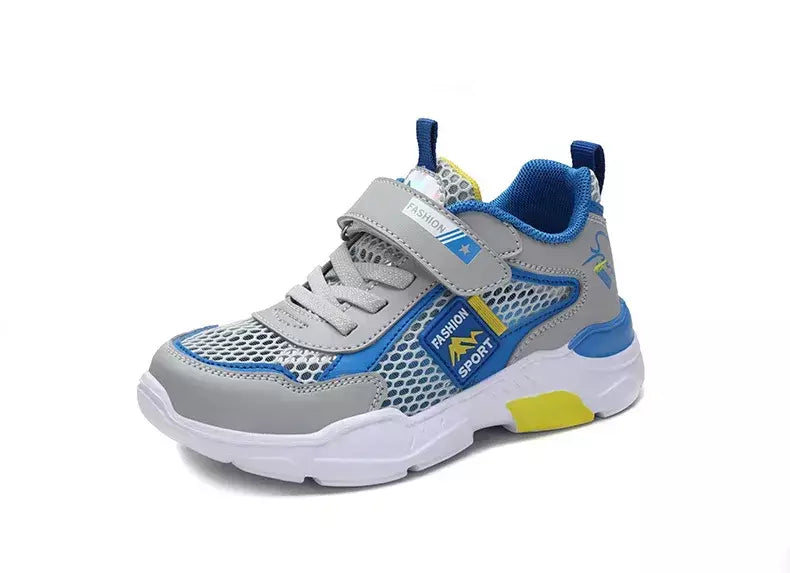 Única rede crianças sapatos meninos tênis verão respirável superfície antiderrapante meninas tênis casuais esportes correndo sapatos ao ar livre